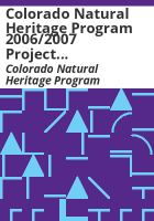 Colorado_Natural_Heritage_Program_2006_2007_project_abstracts