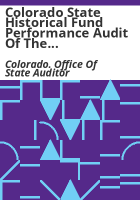 Colorado_State_Historical_Fund_performance_audit_of_the_use_of_historical_grant_funds